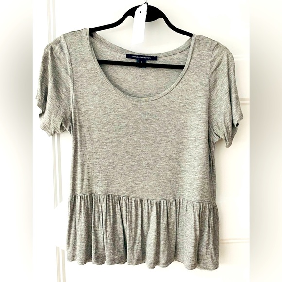 Cute French Connection grey peplum T-shirt - Picture 2 of 4